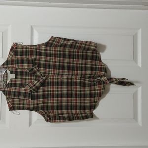 90 s Vintage Express brand, tie front, sleveless blouse.